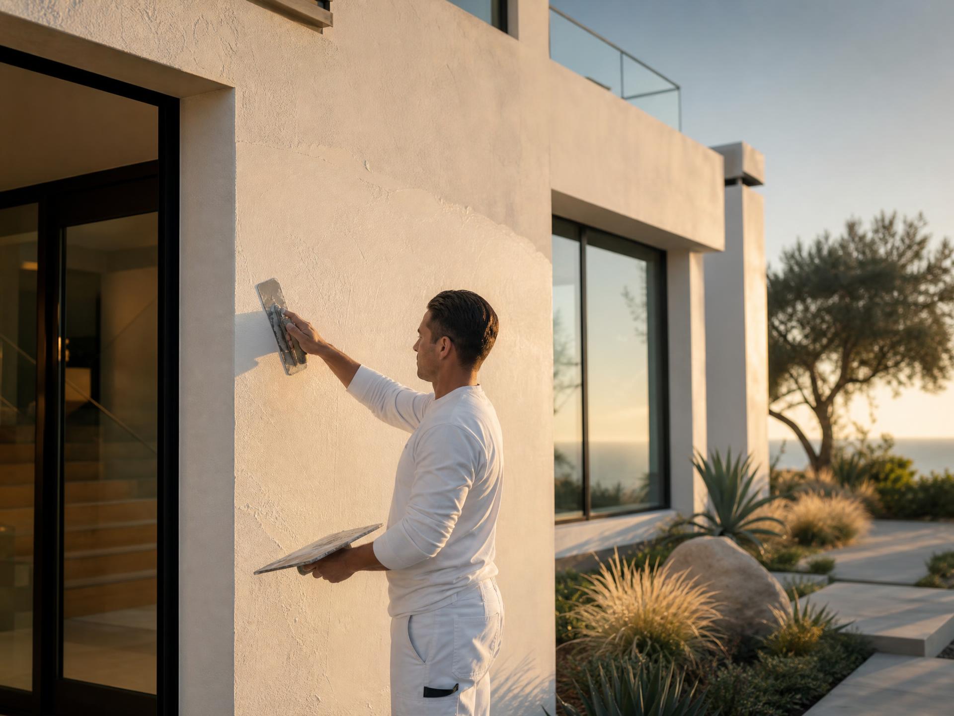 Modern San Diego stucco home exterior